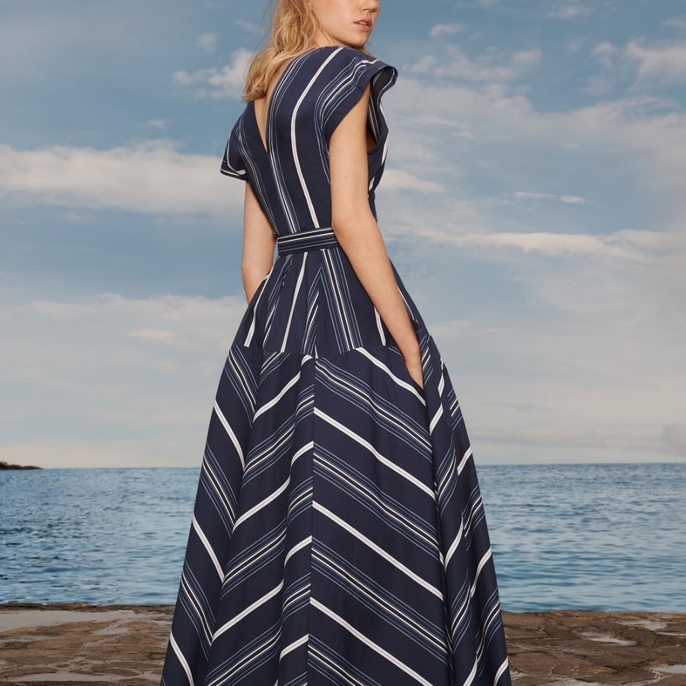 NWT ZARA LIMITED EDITION GODET STRIPE DRESS XS - Picture 3 of 5